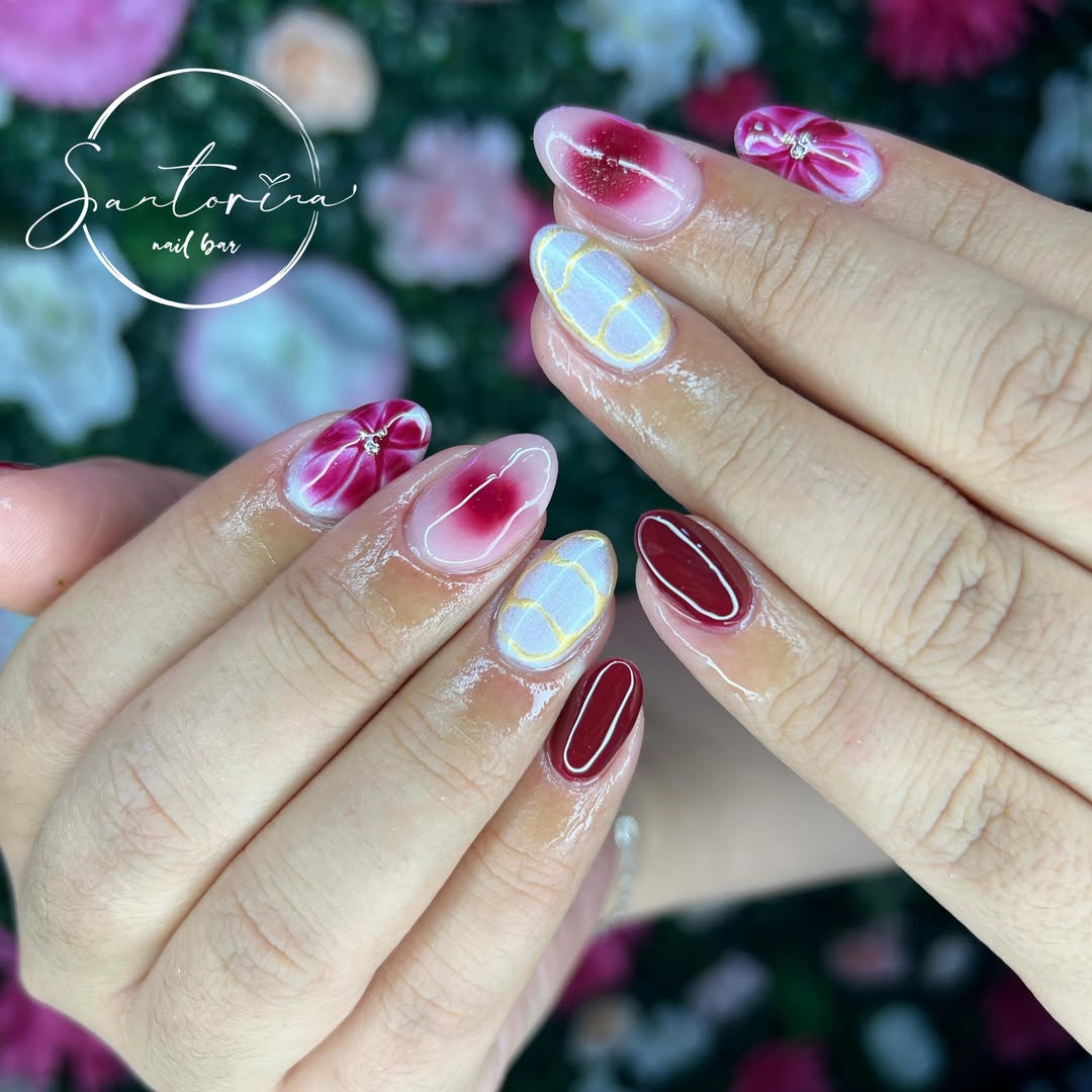 Diseño de uñas Santorina